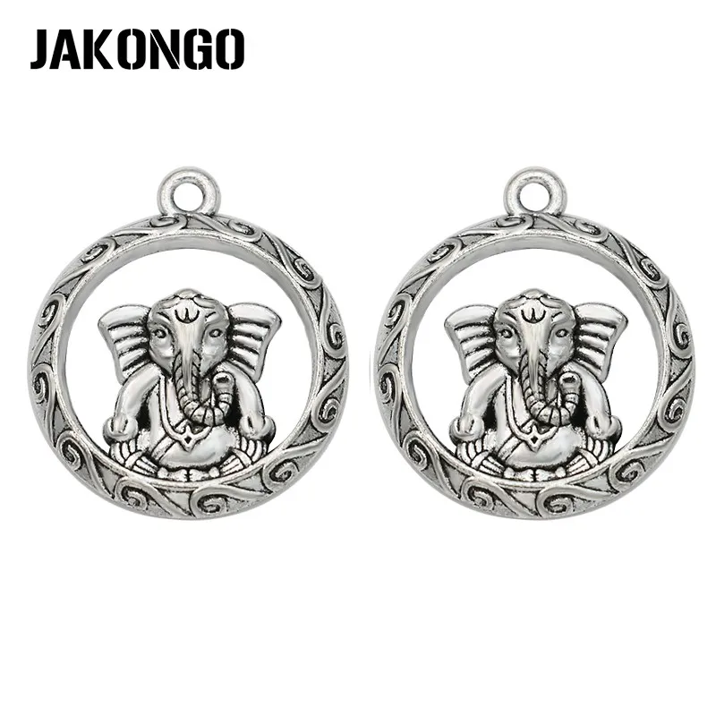 JAKONGO Тибетский посеребренный слон Очаровательные Подвески для браслета