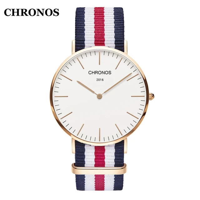 Chronos Fashion Men's Watches Simple Unisex Watches Nylon/Leather Strap Women Wa Chronos Fashion Men's Watches Simple Unisex Watches Nylon/Leather Strap Women Wa