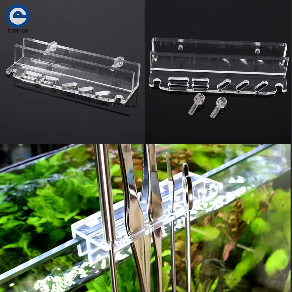 

Acrylic Aquarium Storage Rack Fish Tank Plant Scissor Tweezer Scraper Spatula Holder Water Grass ADA Quality Organizer Kit Clip