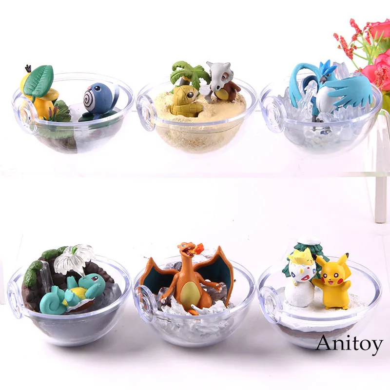 

Anime Monsters Sandshrew Cubone Psyduck Articuno Togepi Charizard Squirtle Poliwrath Dolls Action Figure Toys 6pcs/set