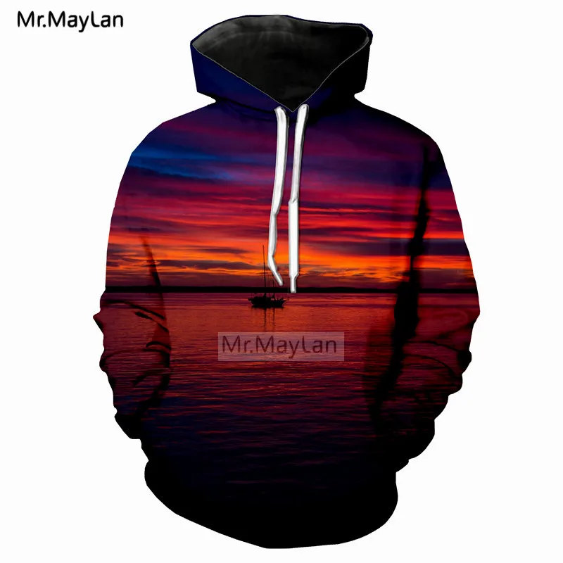 

Sea Beach Scenery Sunset 3D Print Jacket Hoodies Men/Women Casual Hipster Long Sleeve Hat Sweatshirts Boys Tracksuits Outfits