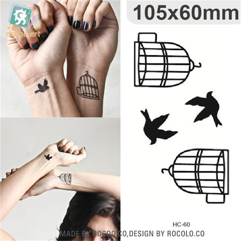 原宿防水男性女性カップルシンプルな3d鳥デザインフラッシュタトゥーステッカー送料無料hc1060 Tattoo For Men Waterproof Temporary Tattoosflash Tattoo Stickers Aliexpress