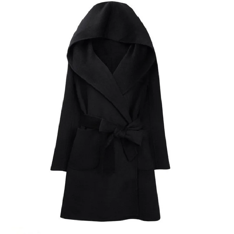 Новое осенне зимнее женское пальто Vestido размера плюс Свободное с регулируемой