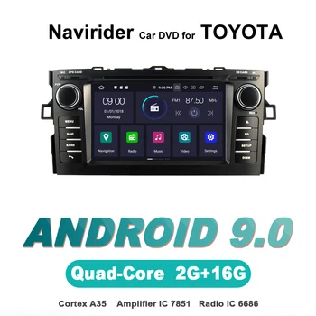 

Navirider autoradio gps navigation android 9.0 car radio Player for TOYOTA AURIS 2007 aux stereo dvd head unit tape recorder
