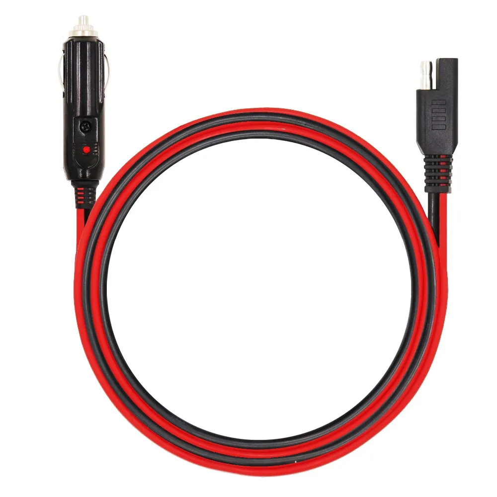 

MOTOPOWER 1.5meters Cigarette lighter plug to SAE connector extension cable heavy duty Fused LED Power On light