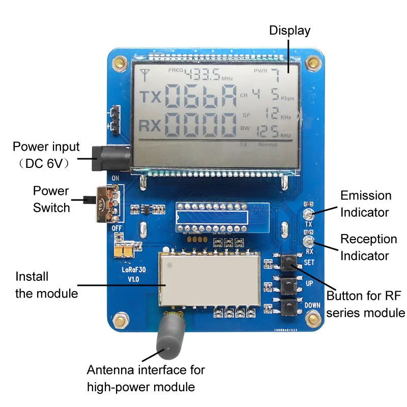 2 шт./лот) LoRa1276F30(500 МВт)/1278F30(1 Вт) NiceRF ЖК-дисплей тестирование демонстрационная плата для модуля приемопередатчика sx1276/sx1278