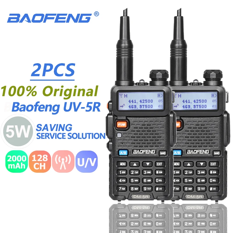 

2pcs Baofeng DM-5R Walkie Talkie 5W Dual Time Slot DMR Digital Analog Ham Radio Station DM 5R Portable DM5R UV-5R Digital Mode