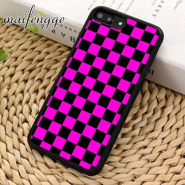 Клетчатый чехол maifengge в шахматную клетку для телефона iPhone 5 6 6s 7 8 plus X XR XS max 11 12 Pro