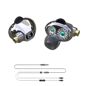 

Worallymy Wired Control Wireless/Wired Earphone Dual Speaker Hifi Music Headset Earbuds Detachable Audio Cable