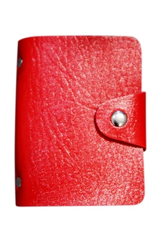 

Lady Faux Leather ID Credit Card Case Holder Pocket Bag(red)