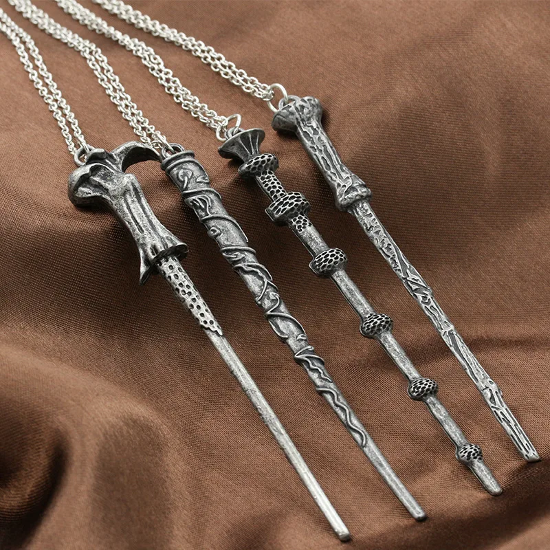 

Vintage Necklace Harry Dumbledore Voldemort Hermione Ron Wand Potter Pendant Necklace Elder Wand Women Necklace Jewelry