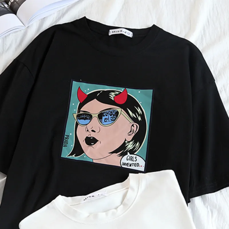Женский комплект из 2 предметов Korobov Harajuku футболка с короткими рукавами и круглым