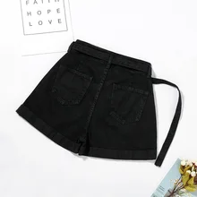 Черные джинсовые шорты Nv Xia стиль Chaozhou версия супер высокая талия и тонкие a-образные горячие брюки для свободной одежды