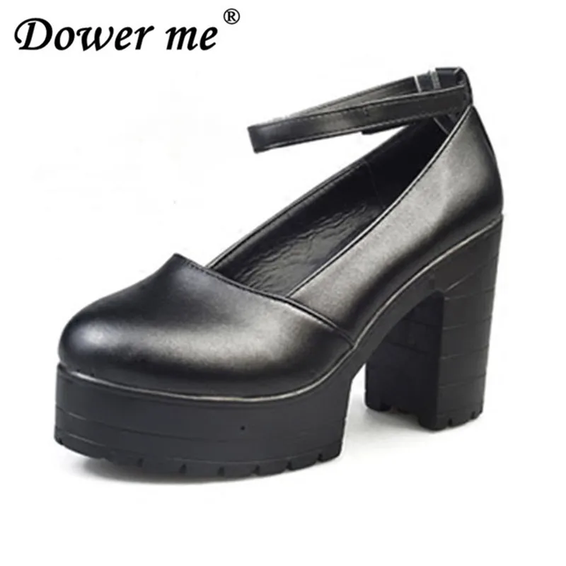 

2018 Factory Outlet Big spring ladies footwear casual thick heels platform shoes for girls Europe women hihg heels shoes pumps