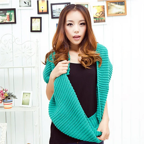 

12 Candy colors Fashion Women Ladies Girls Warm Knit Neck Circle Wool Blend Cowl Snood Scarf Shawl Wrap T