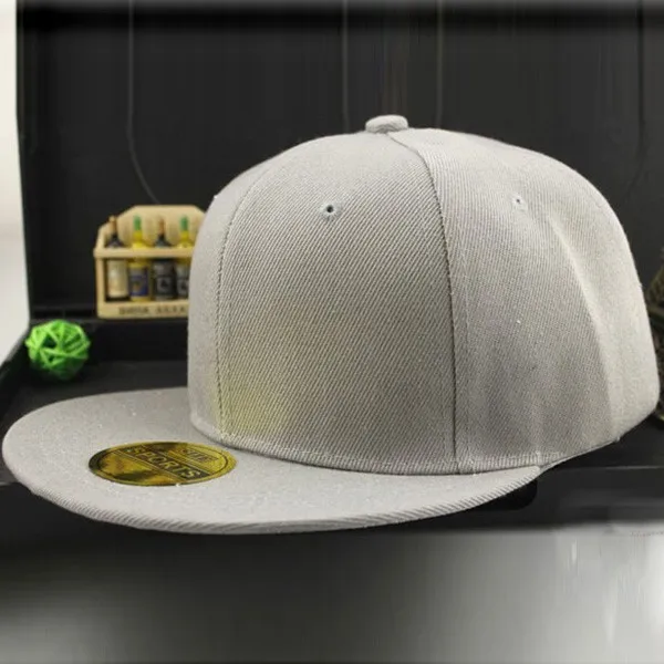 Adjustable Men Women Baseball Cap Solid Hip-Hop Snapback Flat Peak Hat Visor (2)