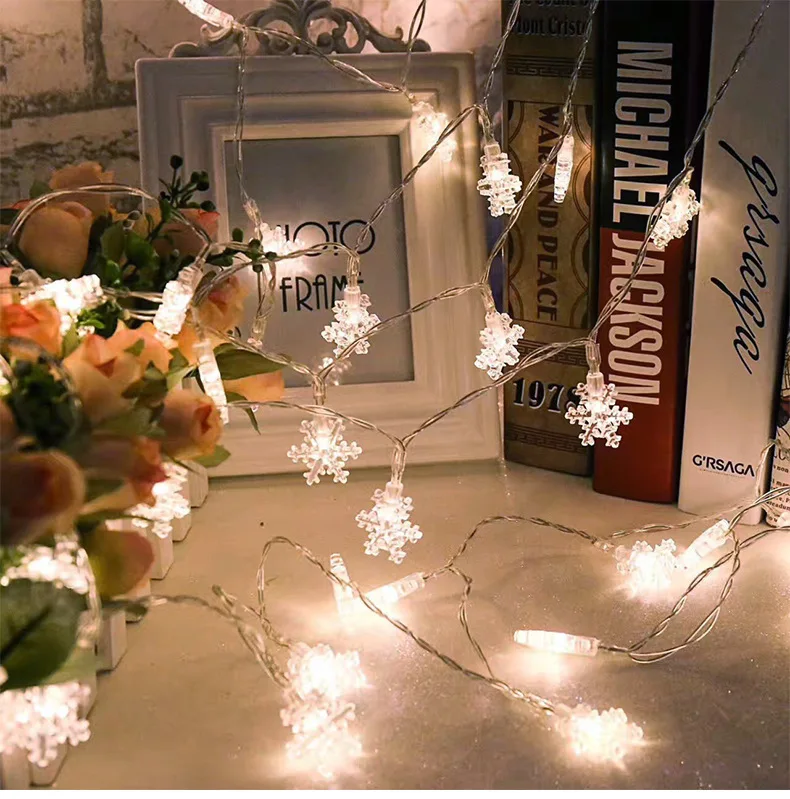 3 м/6 M 20/40 светодиодный светильник s Рождественская елка украшения снежные хлопья светодиодный светящиеся гирлянды светильник на Рождество вечерние дома и сада свадебные светильник Настенный декор