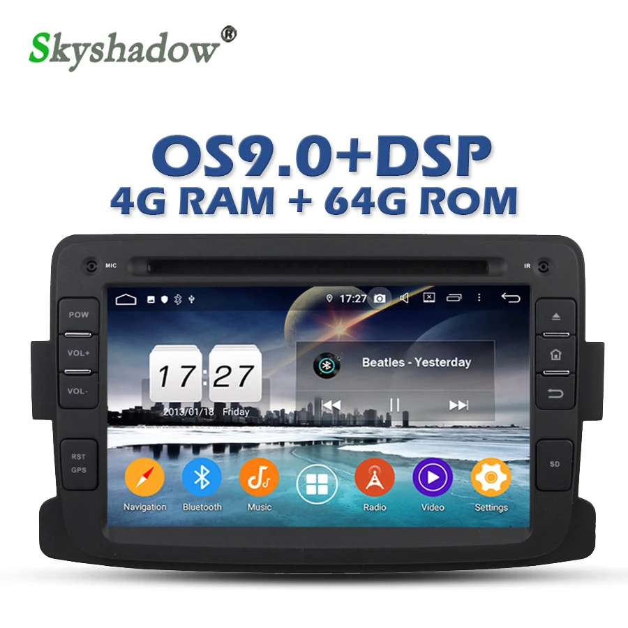 Cheap DSP IPS TDA7851 Android 9.0 4G + 64GB + 8Core Car DVD Player GPS Map RDS Radio Wifi Bluetooth 4.2 For Renault Duster 2012 2013 0
