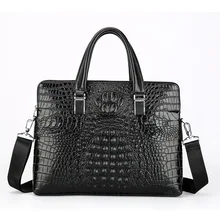 Повседневная сумка-мессенджер, мужская сумка-мессенджер, мужская кожаная сумка 14 дюймов с узором «крокодиловая кожа», натуральная кожа, мужская сумка на плечо