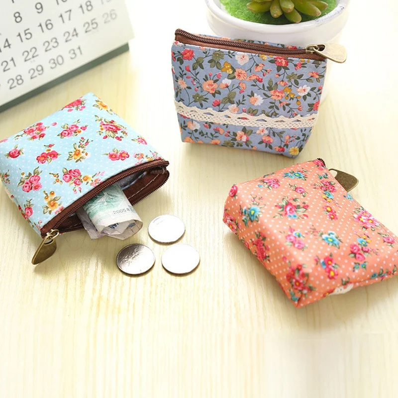 

Korean Version Cute Floral Coin Purse Coin Change Bag Storage Bag Coin Bag Key Case For Women Girl