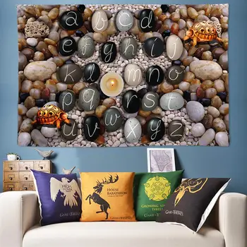 

3D Tapestry Wall Hanging Initial Letter A-Z Cobblestone Decoration Wall Tapestry Boho Mandala Hippie Tapestry Beach Throw Rug