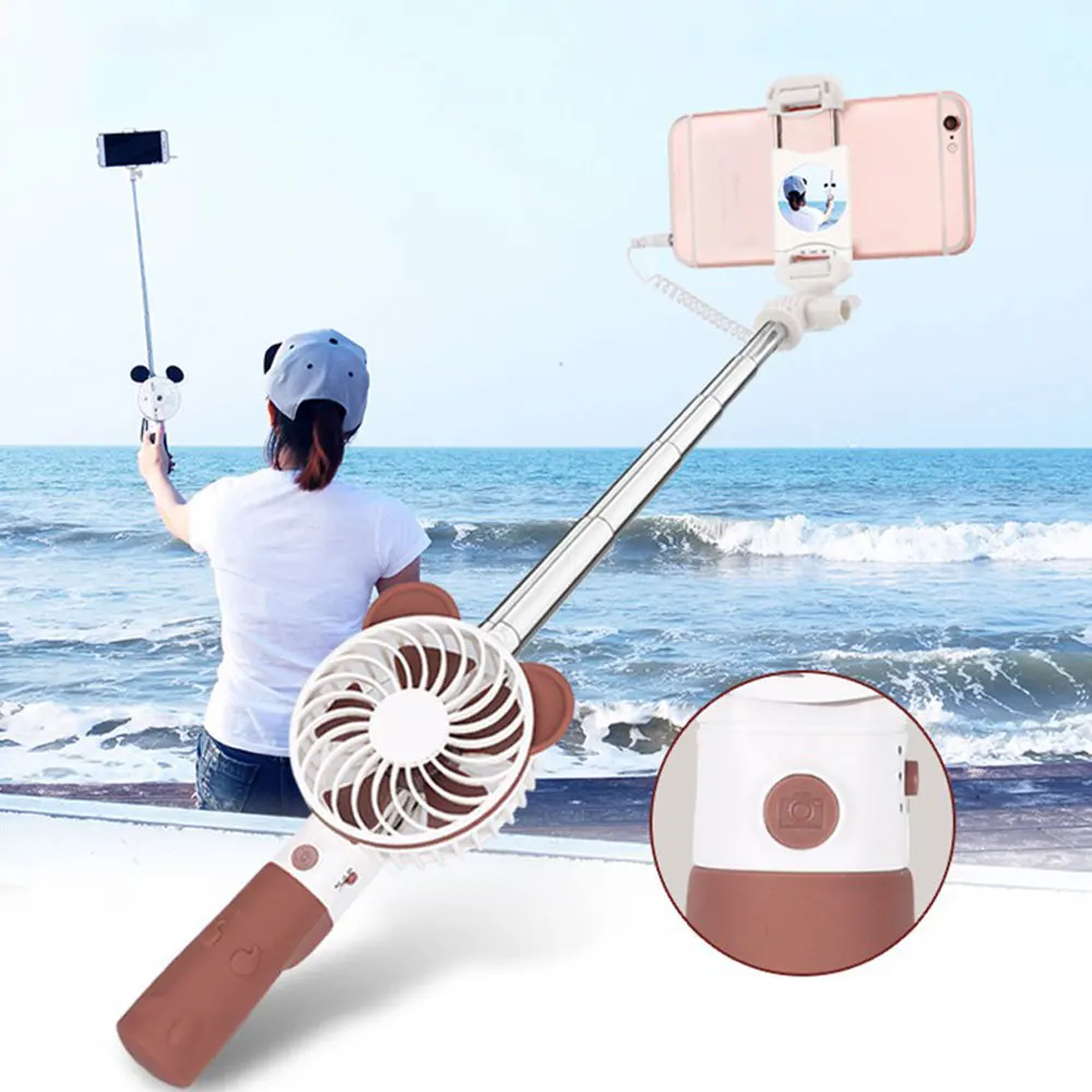 

Wired Selfie Stick Handheld Selfie Sticks Selfie Sticks Rod with Fan Travel Small Cute Foldable Mini for iPhone Android