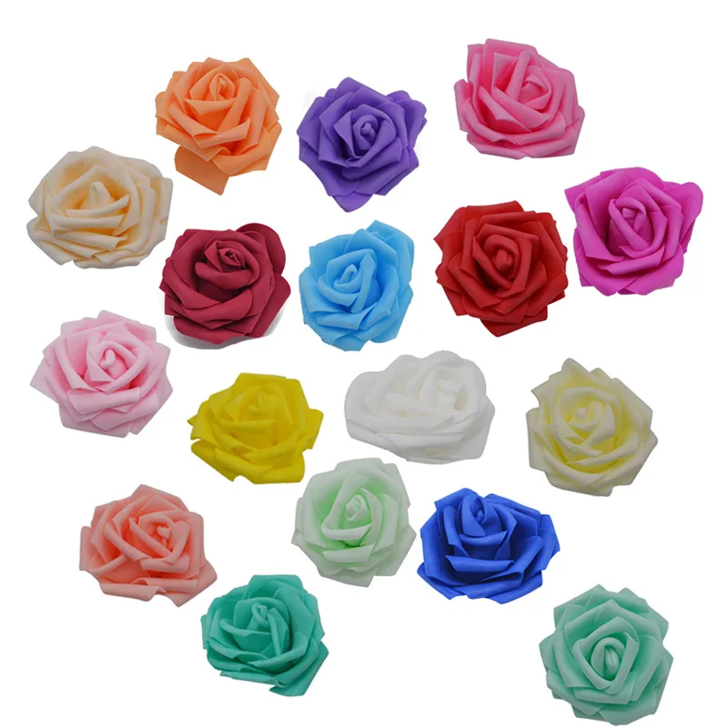 30Pcs/lot 8cm Big PE Foam Roses Artificial Flower Heads For Wedding Event Decoration DIY Wreaths Home Garden Decorative Supplies