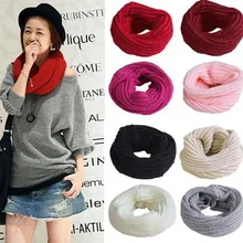 Женский зимний мягкий теплый вязаный круглый шерстяной капюшон шарф-хомут длинный шарф шаль Кольцо 2072