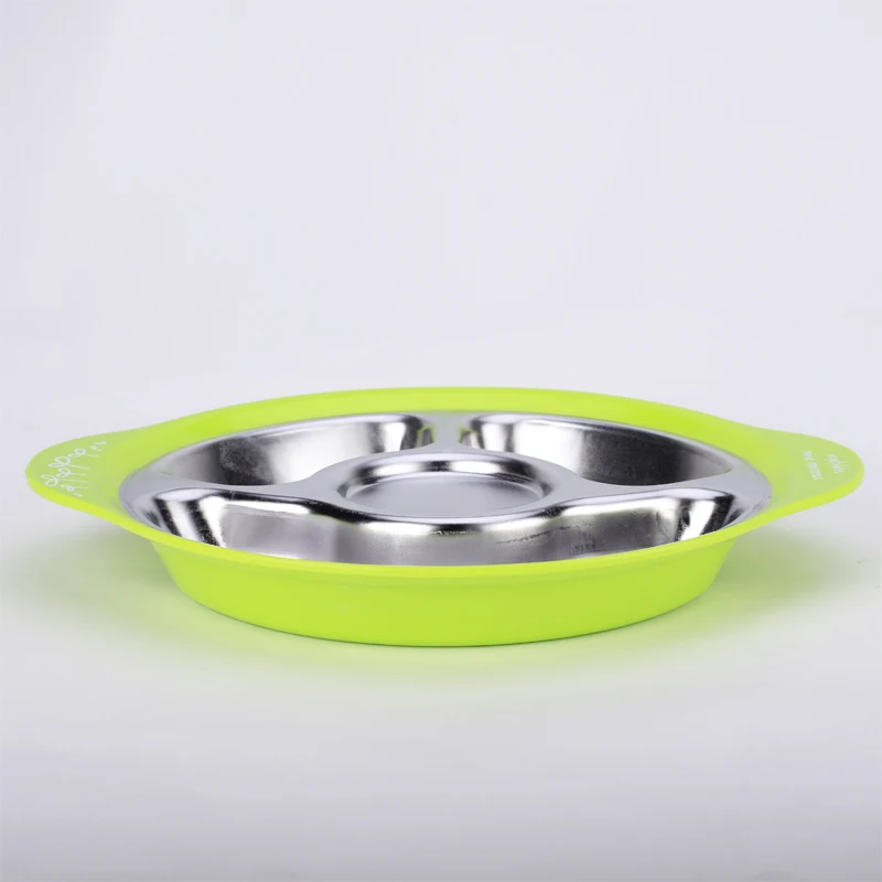 New Stainless Steel Baby Infant Cute Feeding Plate Fruit Dishes Kids Multi-Color Divided Placemat Toddler Plate Bowl Child Table New Stainless Steel Baby Infant Cute Feeding Plate Fruit Dishes Kids Multi-Color Divided Placemat Toddler Plate Bowl Child Table