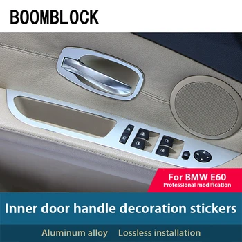 

1set Car Styling Interior Stickers For 5 Series BMW E60 E61 Door Handle And Window Lifter Switch Panel Frame Covers Accessories