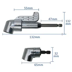 1/4 "дюймовый Магнитный угловой адаптер отвертки с отверткой 360 градусов Регулируемый фланец большого пальца с выключенной головкой питания