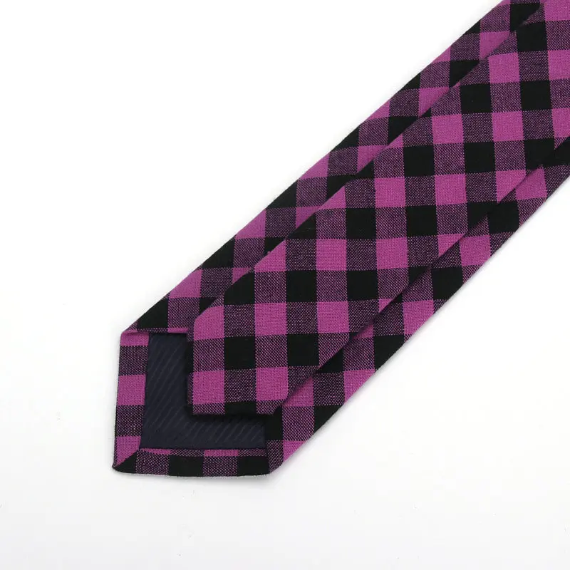 Модные Для мужчин завязками плед Винтаж хлопок Для мужчин тощий галстук Corbatas Галстуки 6 см узкий вечерние свадебные Тонкий шеи галстук для Для мужчин