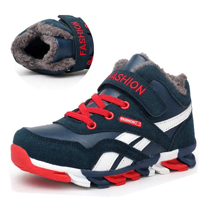 Зимняя детская обувь для мальчиков новые брендовые Детские теплые кроссовки из