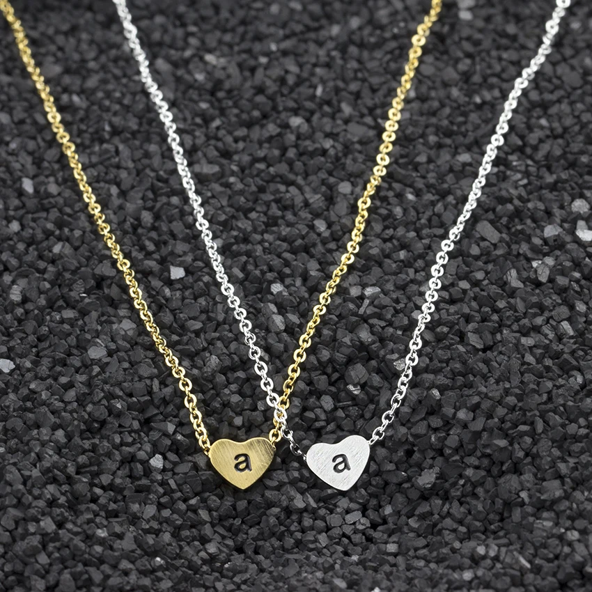Tiny Heart Gold Initial a Necklace Gold Letter Necklace Initials Name Necklaces Pendant for Women Girls Best Birthday Gift