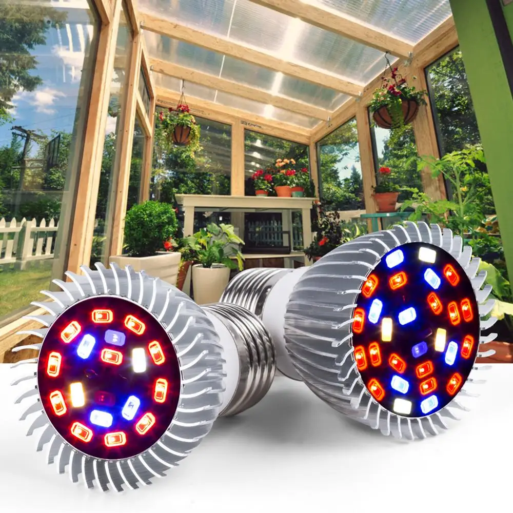 

E27 Grow Led Plant Light Bulb E14 Full Spectrum Led 220V Indoor Grow Light 18W 28W UV Phyto Lampe 85-265V Flower Seeds Grow Tent