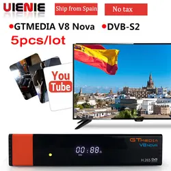 5 шт GT-Media V8 Nova DVB-S2 Freesat спутниковый ресивер H.265 встроенный WI-FI Европа Испания ТВ коробка новая версия V8 супер