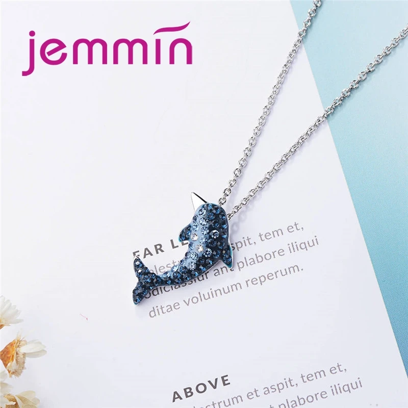 Jemmin модные популярные новые оригинальные дизайн AAA циркон подвеска с изображением дельфина 925 серебро цепочки и ожерелья для женщин