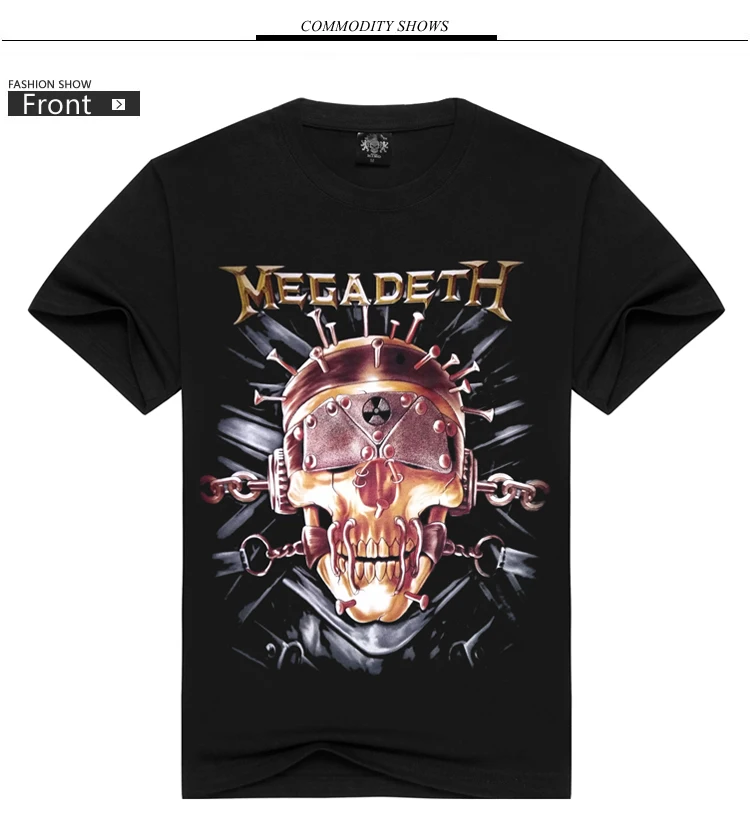 Мужская/женская футболка Megadeth, летние топы, футболки с черепом, трэш метал рок, Мужская свободная футболка с круглым вырезом, модные футболки размера плюс