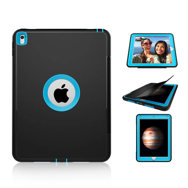 

Cover For iPad pro 9.7 Case PC+TPU+Leather 3-fold Sleep Smart Stand tablet Cover Case for iPad pro 9.7 A1673, A1674, A1675 Case