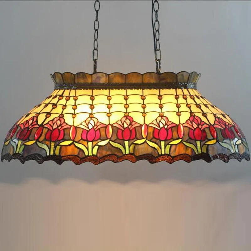 Tiffany cradle billiards stained glass pendant light bar villa glass