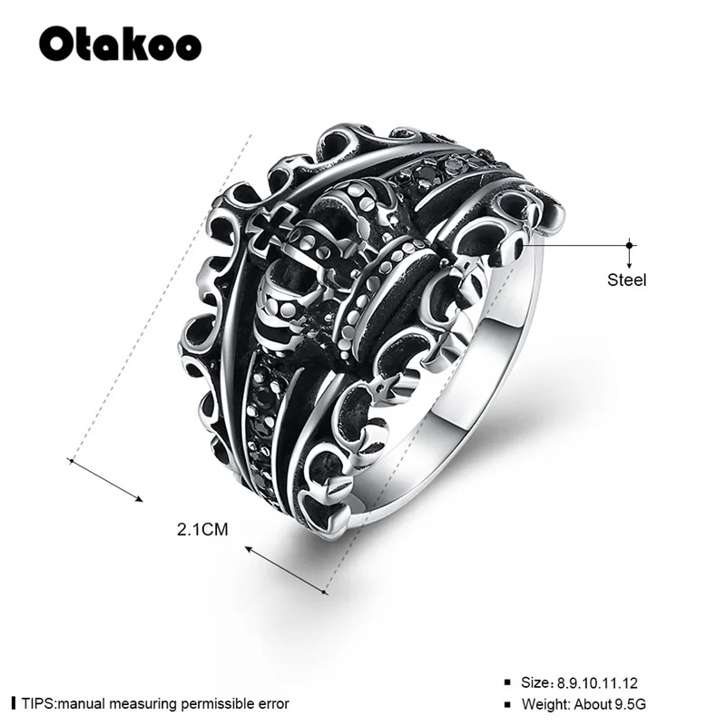 Otakoo черепа кольцо байкера ювелирные изделия из нержавеющей стали классические
