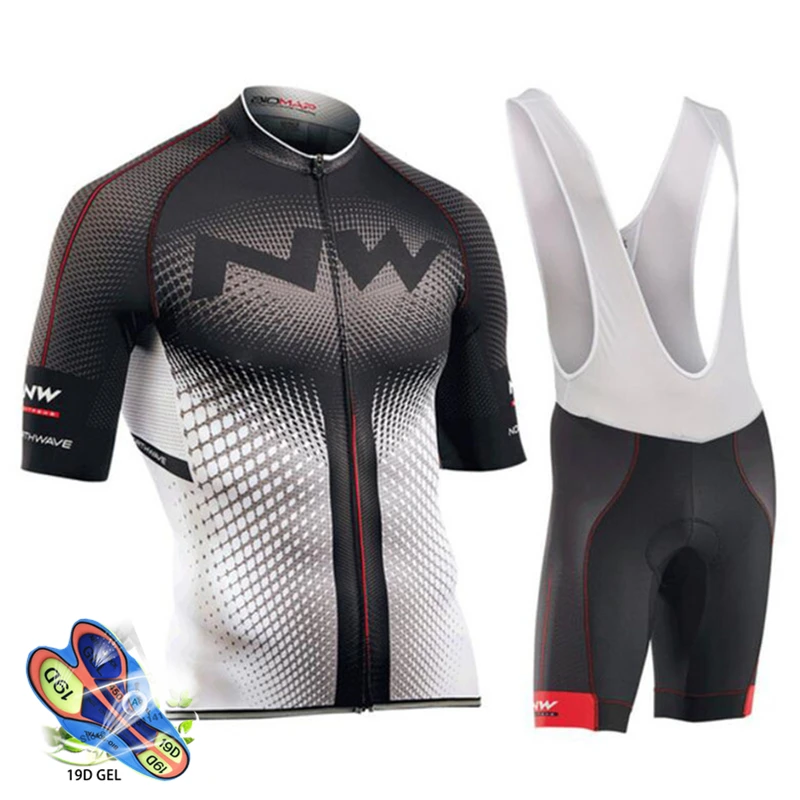 

NW 2019 New Cycling Jersey Short Sleeve Summer Breathable 19d Pad bib shorts Bicycle Clothes Quick Dry Roupa Ciclismo Maillot