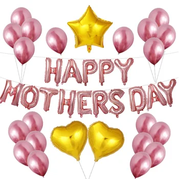 

Metallic latex balloon Happy Mothers Day Letter Balloon for Thanksgiving Mother Festival Decorations Mama Best Gift Party Supply