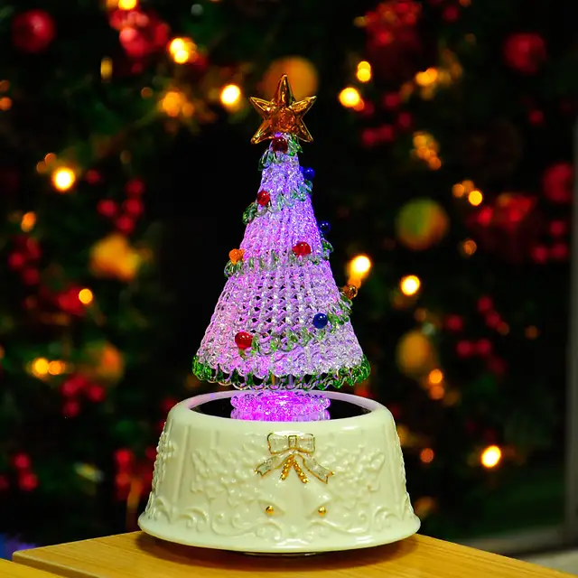 Online Shop Drawing Glass Ceramic Base Christmas Tree Lights placeholder Drawing glass ceramic base Christmas tree lights rotating music box - Online Shop Drawing Glass Ceramic Base Christmas Tree Lights