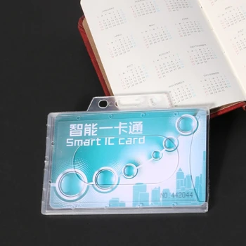 

10Pcs Vertical Horizontal Plastic ID Badge Holder Card Transparent Office Travel