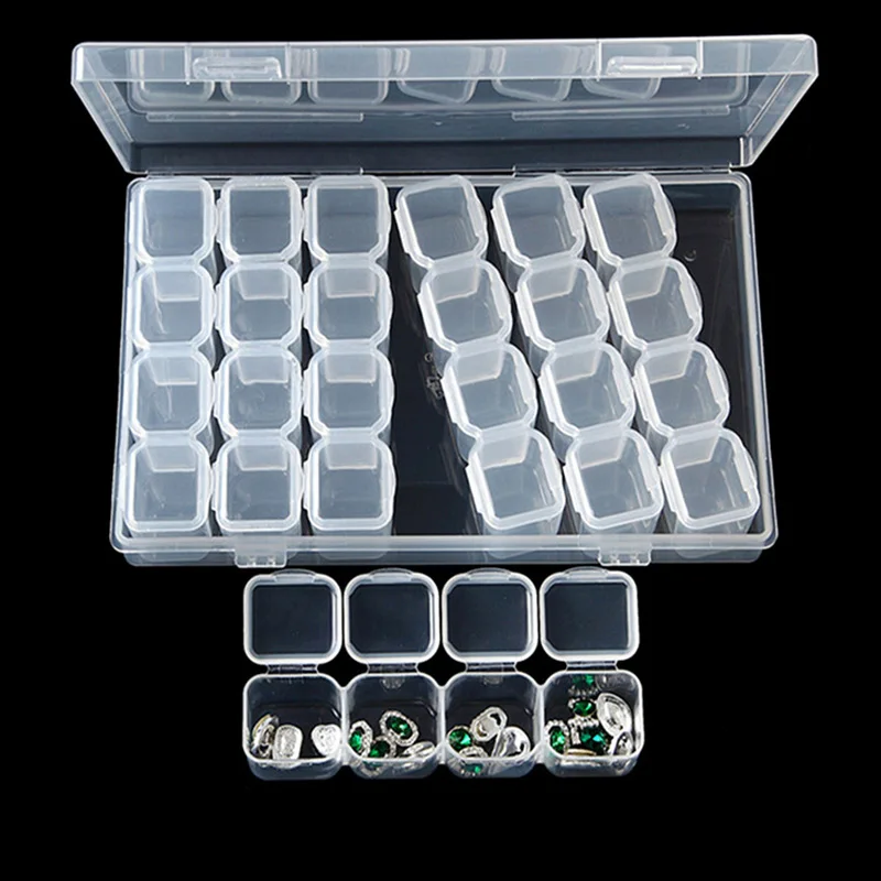 

28 Grid 11*17Cm Diamond Embroidery Box Medicine Diamond Painting Accessories Storage Boxes Case Crossstitch Tools