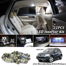 22X Bianco Canbus led Per Auto luci interne Cornici e articoli da esposizione Kit per Mercedes Benz W164 M Classe 2006-2011 led interni cupola Tronco luci