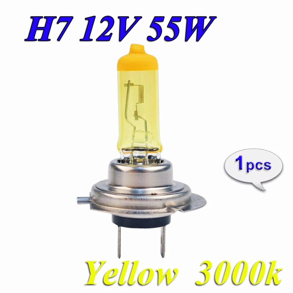 Clear 12V 55W 3800K HeadLight Bulb Glass Hippcron H7 Halogen Lamp 2 PCS 1 Pair