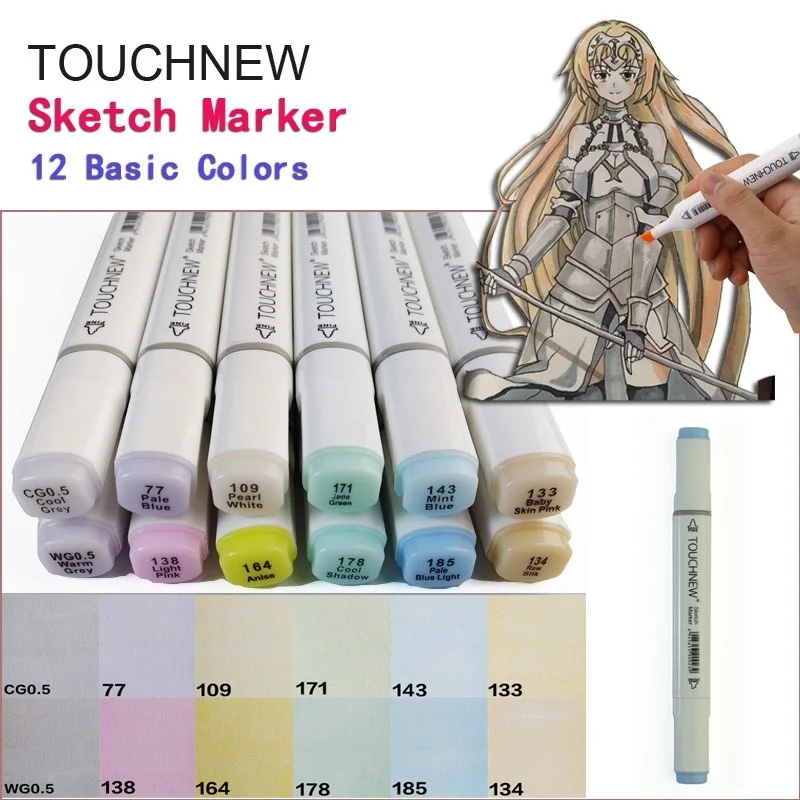 

TOUCHNEW 12 Color Pastel Tone Serie Basic Colors