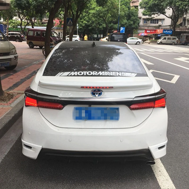 

For Toyota Corolla 2014 2015 Car Decoration Trunk Tail Wing LED Lights Style ABS Plastic Unpainted Rear Wing Spoiler